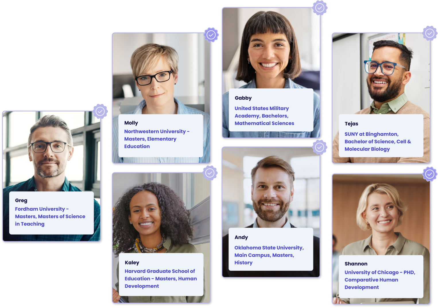 Verified tutors with academic credentials